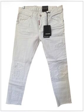 Dsquared2 White Distressed Jeans Size 38 (US 2/4) NWT